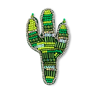 Broschen Kaktus Multicolour green-silver