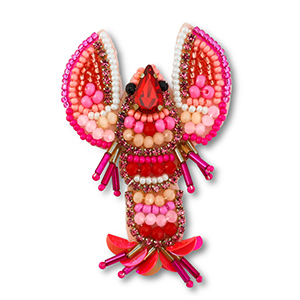 Broschen Krebs Multicolour pink-red-white