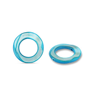 Muschel Perlen 15mm Rund Blue