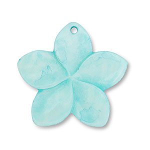 Muschel Anh&auml;nger Blume Light blue