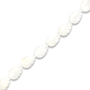 Muschel Perlen Blatt Off white