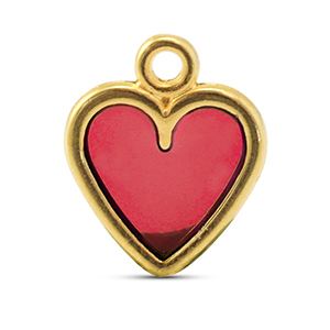 Metall Anh&auml;nger DQ Herz Red-Gold (Nickelfrei)