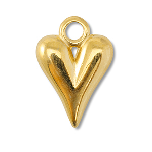 Metall Anh&auml;nger DQ Herz Gold (Nickelfrei)