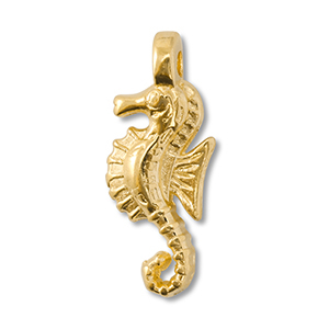 Metall Anh&auml;nger DQ Seepferdchen Gold (Nickelfrei)