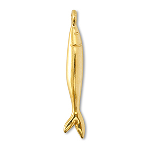 Metall Anh&auml;nger DQ Fisch Gold (Nickelfrei)
