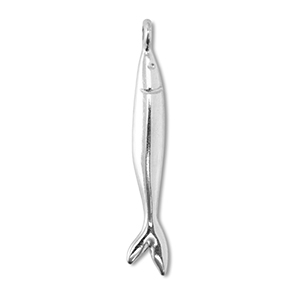Metall Anh&auml;nger DQ Fisch Antik silber (Nickelfrei)
