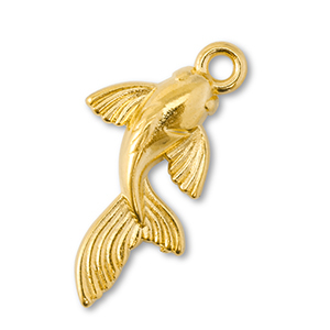 Metall Anh&auml;nger DQ Fisch Gold (Nickelfrei)
