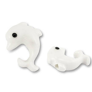 Perlen Keramik Delfin White