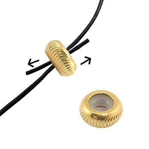Stainless Steel - Rostfrei Stahl Schmuckzubeh&ouml;r Smart-Stopperperlen mit Motiv 9mm Gold