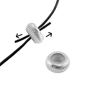 Stainless Steel - Rostfrei Stahl Schmuckzubeh&ouml;r Smart-Stopperperlen mit Motiv 9mm Silver