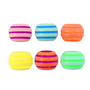 Acryl Perlen Rund mit Streifen Multicolour
