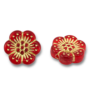 Acrylperlen Blume Red-gold
