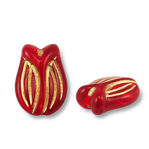 Acrylperlen Tulpe Red-gold