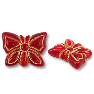 Acrylperlen Schmetterling Red-gold