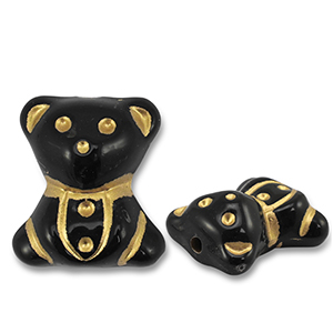 Acrylperlen B&auml;r Black-gold