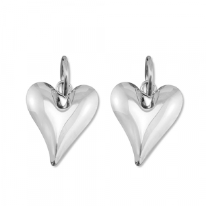 Ohrringe aus Stainless Steel - Rostfreiem Stahl Herz Silver