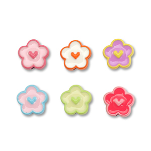 Metall Perlen Enamel Blume Multicolour