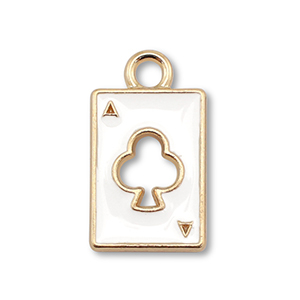 Metall Anh&auml;nger Enamel Karte Gold-white