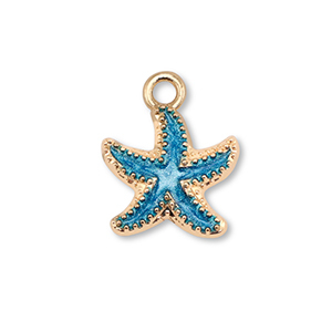 Metall Anh&auml;nger Enamel Seestern Gold-blue