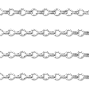 Stainless Steel - Rostfrei Stahl Schmuckzubeh&ouml;r Gliederkette mit Tropfenform Silver