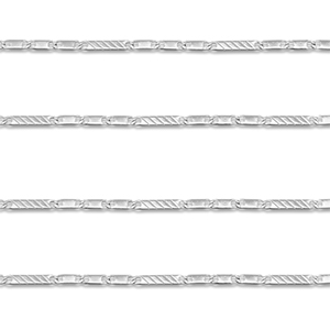 Stainless Steel - Rostfrei Stahl Schmuckzubeh&ouml;r Gliederkette Flach Silver