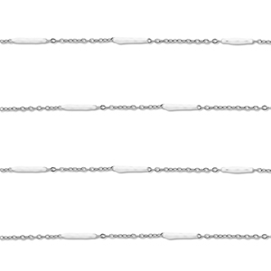 Stainless Steel - Rostfrei Stahl Schmuckzubeh&ouml;r Gliederkette L&auml;nglich Silver-white