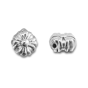 Stainless Steel - Rostfrei Stahl Perlen Blume Silver