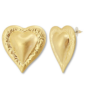 Statement Ohrringe Herz Gold