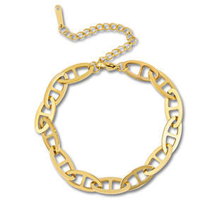 Gliederarmb&auml;nder aus Stainless Steel - Rostfreiem Stahl Oval Gold