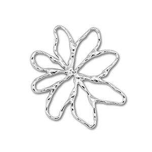 Stainless Steel - Rostfrei Stahl Anh&auml;nger / Zwischenst&uuml;ck Blume Silver