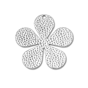 Stainless Steel - Rostfrei Stahl Anh&auml;nger Blume Silver