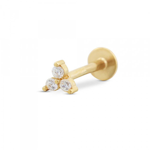 Ohrpiercing aus Stainless Steel - Rostfreiem Stahl Dreieck Gold