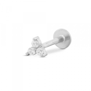 Ohrpiercing aus Stainless Steel - Rostfreiem Stahl Dreieck Silver