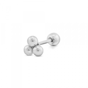 Ohrpiercing aus Stainless Steel - Rostfreiem Stahl mit Kugeln Silver
