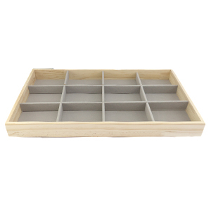 Schmuckdisplay 12-F&auml;cher Natural-grey