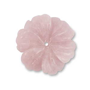 Naturstein Perlen Rosenquarz Blume Light pink