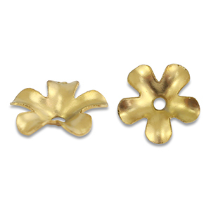 Stainless Steel - Rostfrei Stahl Schmuckzubeh&ouml;r Perlenkappe Blume Gold