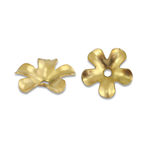 Stainless Steel - Rostfrei Stahl Schmuckzubeh&ouml;r Perlenkappe Blume Gold