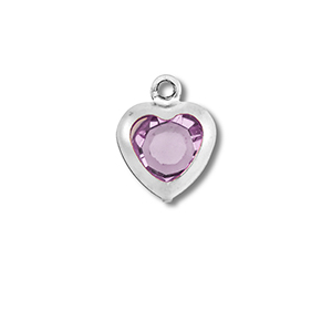 Stainless Steel - Rostfrei Stahl Anh&auml;nger Herz Silver-light pink