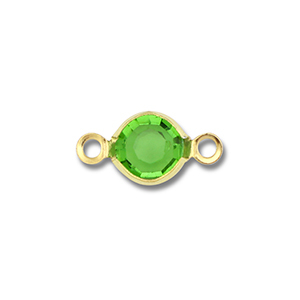 Stainless Steel - Rostfrei Stahl Schmuckzubeh&ouml;r Zwischenst&uuml;ck Rund Gold-green