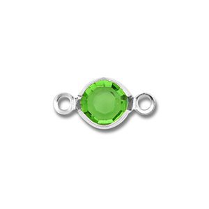 Stainless Steel - Rostfrei Stahl Schmuckzubeh&ouml;r Zwischenst&uuml;ck Rund Silver-green
