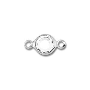 Stainless Steel - Rostfrei Stahl Schmuckzubeh&ouml;r Zwischenst&uuml;ck Rund Silver-transparent