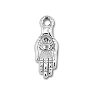 Stainless Steel - Rostfrei Stahl Anh&auml;nger Hand mit Auge Silver