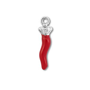Stainless Steel - Rostfrei Stahl Anh&auml;nger Pfeffer Silver-red