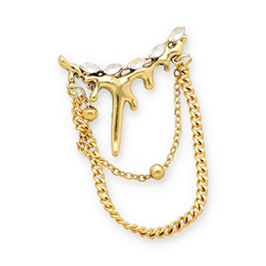 Broschen Tropfen Gold-transparent