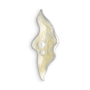 Broschen Auster Silver-light beige-white