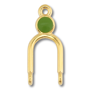 Metall Anh&auml;nger DQ Zwischenst&uuml;ck Gold (Nickelfrei)-olive green
