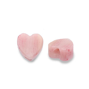 Naturstein Perlen Rosenquarz Herz Peach pink