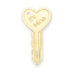 Statement-Anh&auml;nger Schl&uuml;ssel Herz "It's mine" Gold