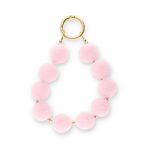 Schl&uuml;sselanh&auml;nger Pompom Light pink-gold